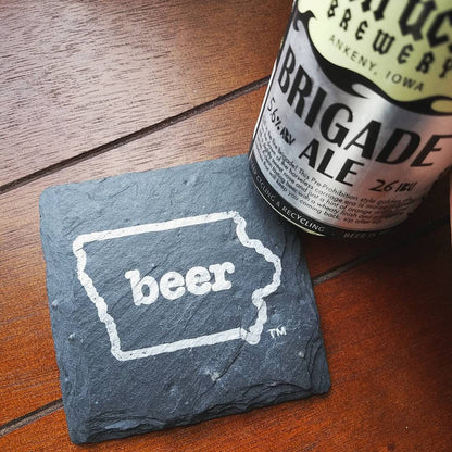 Iowa Craft Beer Tent Slate Coaster