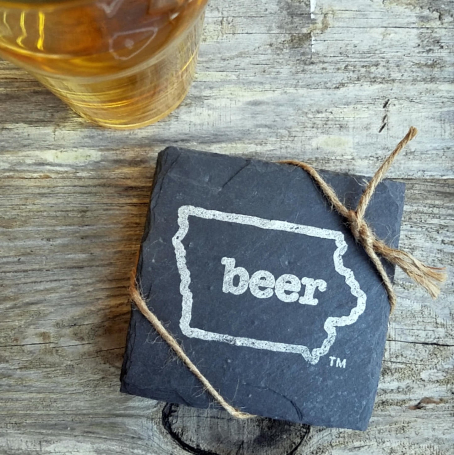 Iowa Craft Beer Tent Slate Coaster