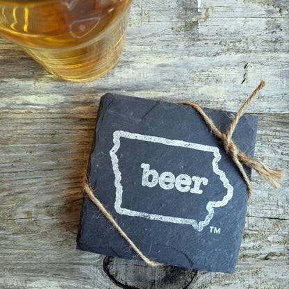 Iowa Craft Beer Tent Slate Coaster