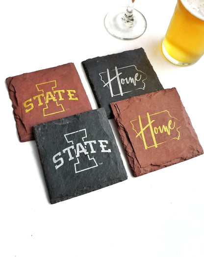 Iowa State Cyclones I-State Slate Coaster