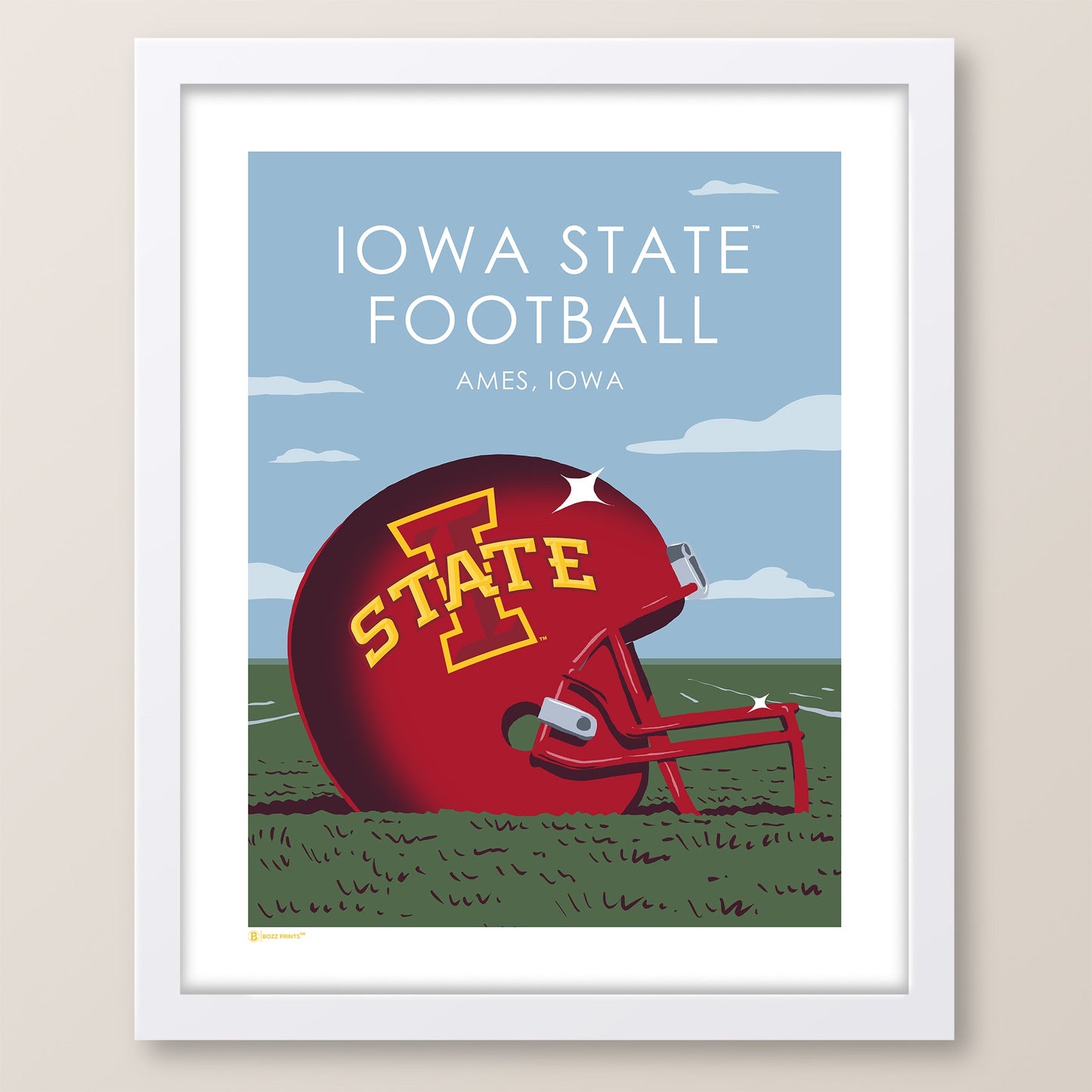 Iowa State University Football Helmet Print