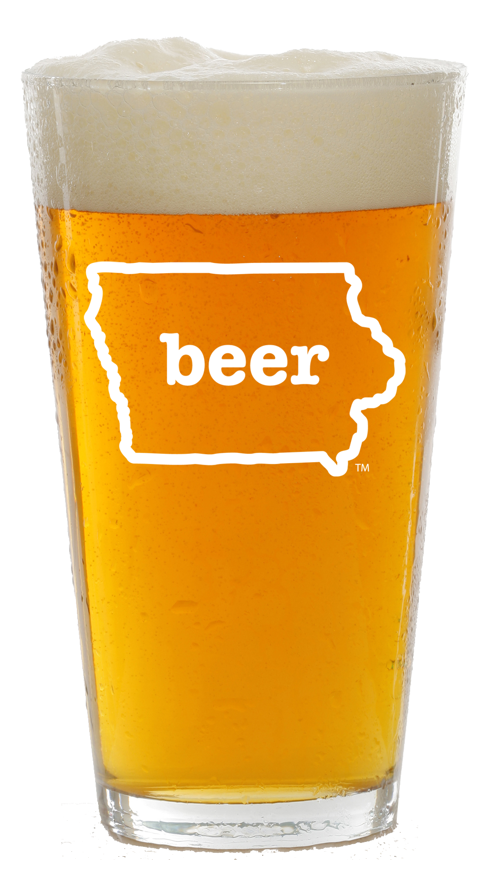 Iowa Beer Pint Glass