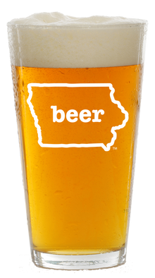Iowa Beer Pint Glass