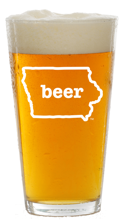 Iowa Beer Pint Glass