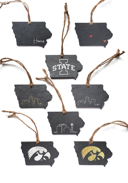 Iowa State Cyclones I-State Slate Ornament