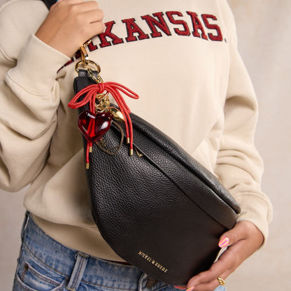 Red Heart & Cord Bag Charm