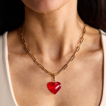 Red Small Acrylic Heart Charm