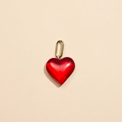 Red Small Acrylic Heart Charm