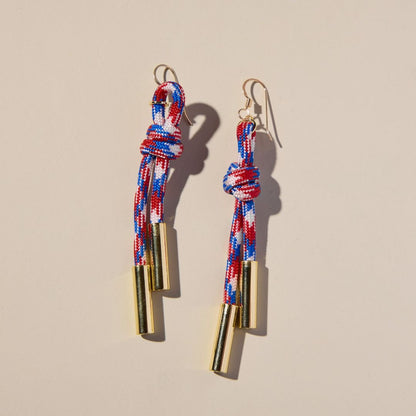 Red, White & Blue Denver Knot Paracord Earring