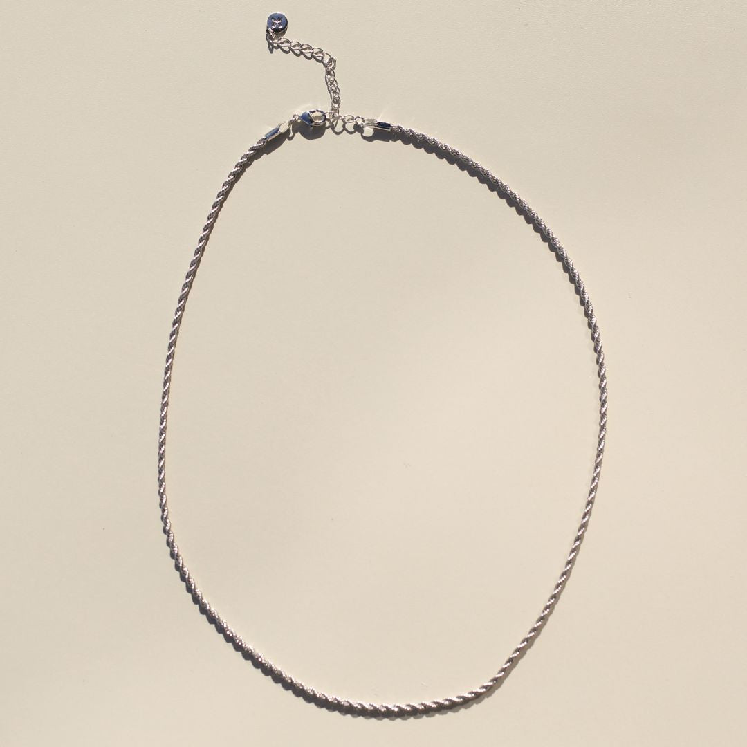 Silver Waterproof Rope Chain Necklace