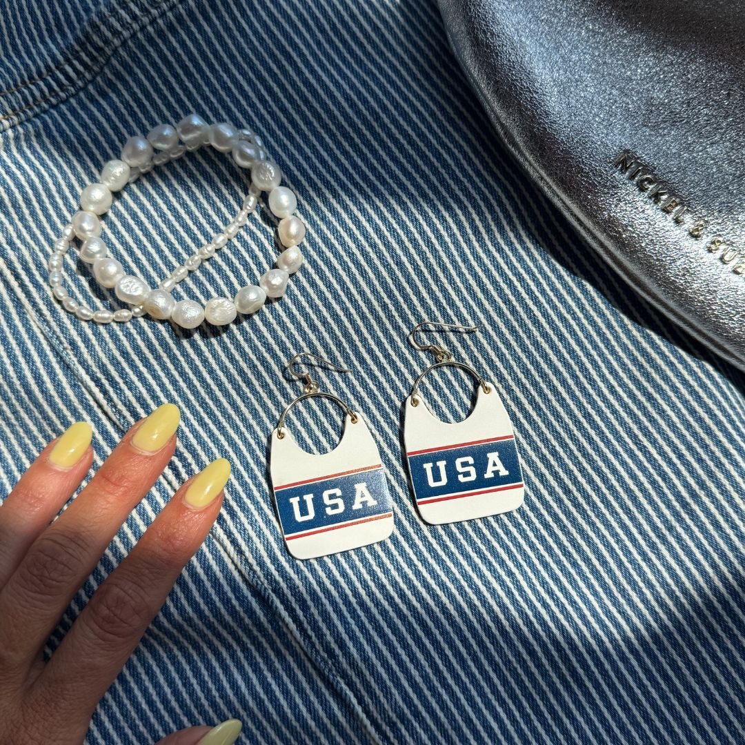 Team USA Charlie Leather Statement Earrings