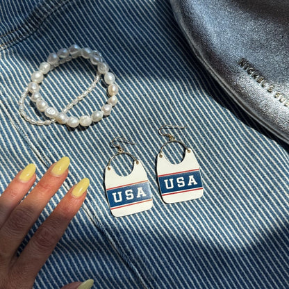 Team USA Charlie Leather Statement Earrings