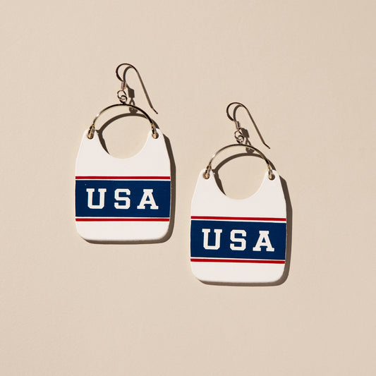 Team USA Charlie Leather Statement Earrings