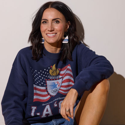 Team USA Charlie Leather Statement Earrings