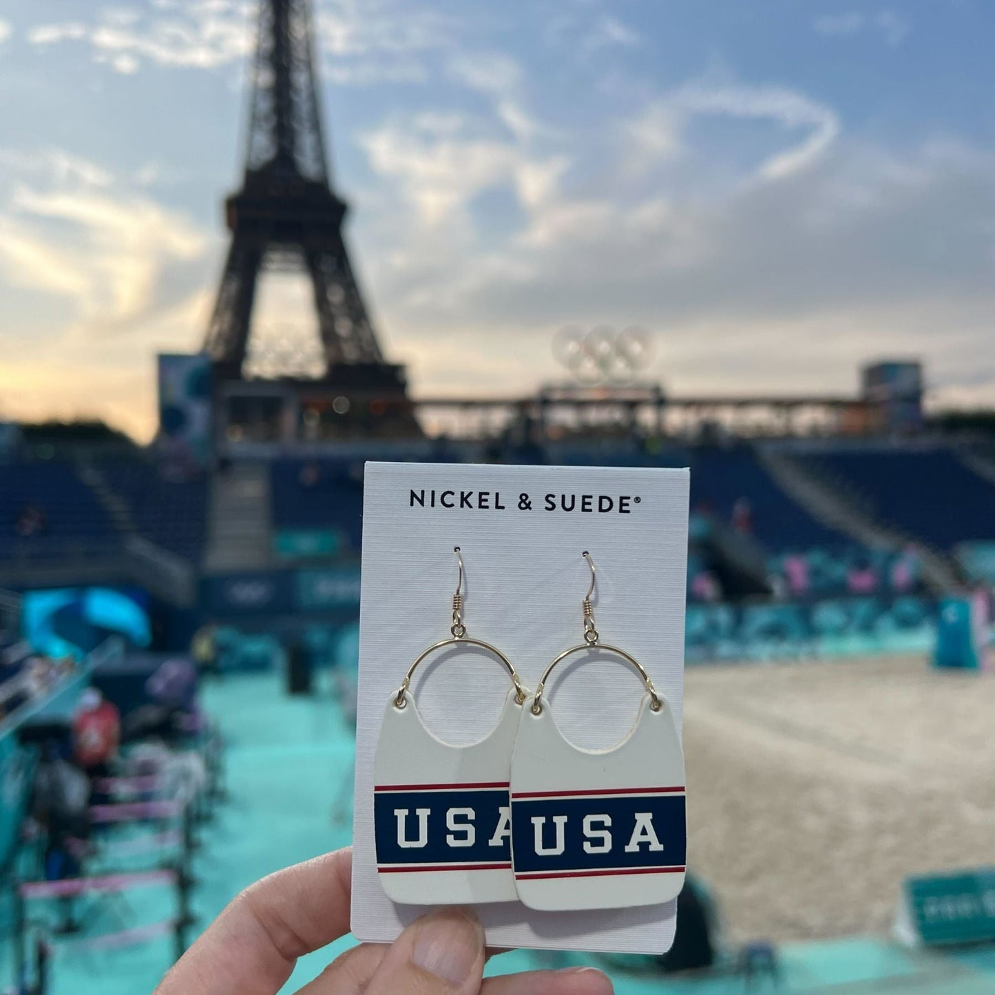 Team USA Charlie Leather Statement Earrings