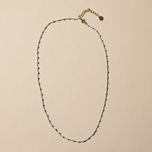 Turquoise Beaded Delicate Saturn Chain Necklace