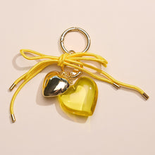 Yellow Heart & Cord Bag Charm