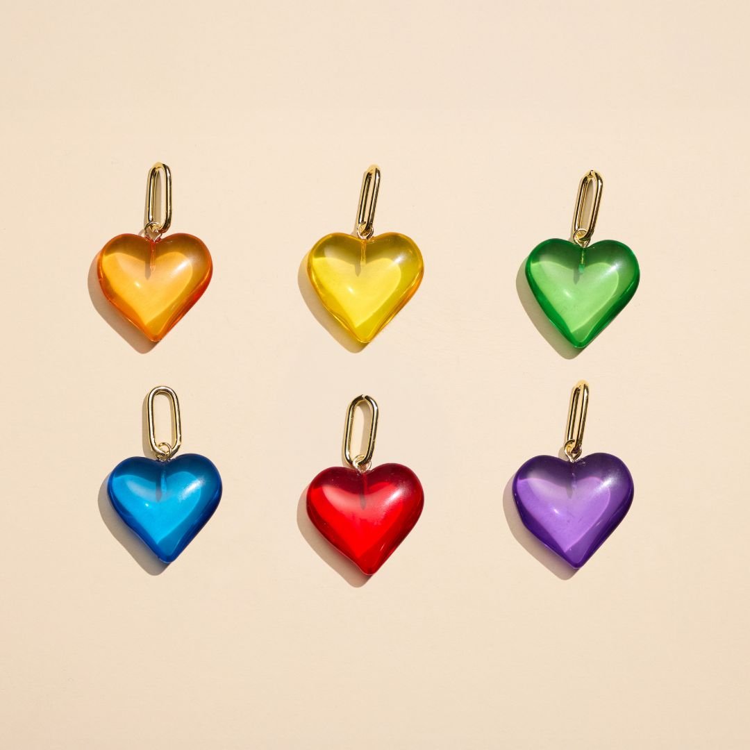 Red Small Acrylic Heart Charm