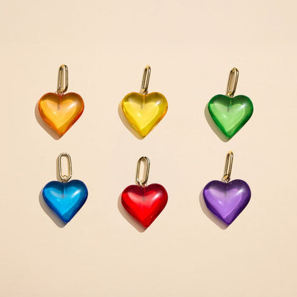 Red Small Acrylic Heart Charm